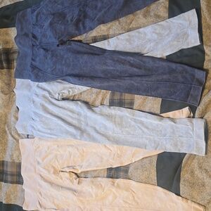 HALARA Womens Set Of 3 Leggings in Blue and White Tan